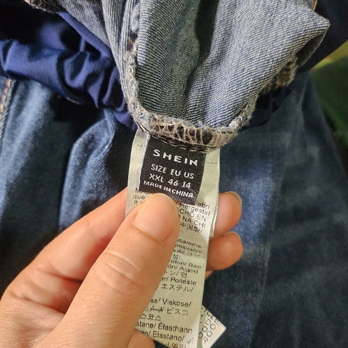 Shein maternity jeans used, bell-bottom, blue, size XXL