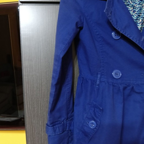 Bershka women's trench coat like new, size S, blue and purple