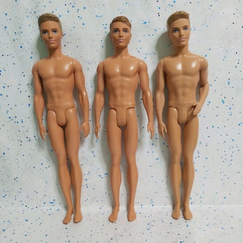 Ken used dolls lot of 3, nude with flaws