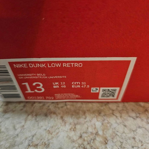 Nike Dunk Low Arizona State new, size 47.5, yellow and brown