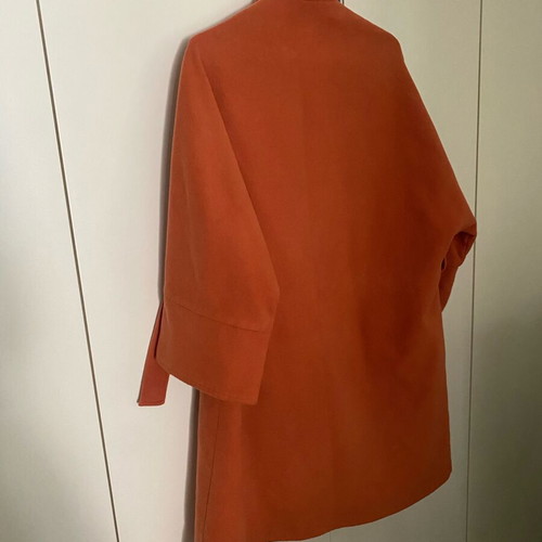 Moutaki coat with belt one size like new, orange terracotta