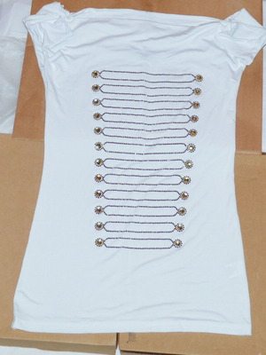 Denny Rose Italian Off-Shoulder Top with Rhinestones and Gems Size M like new