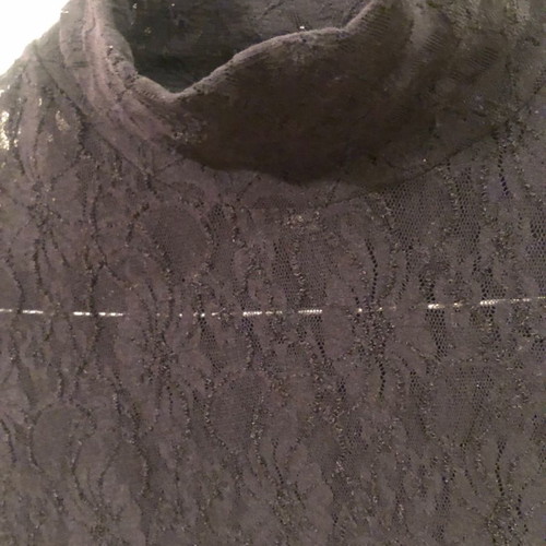 Christian Lacroix black lace top with stand up collar like new