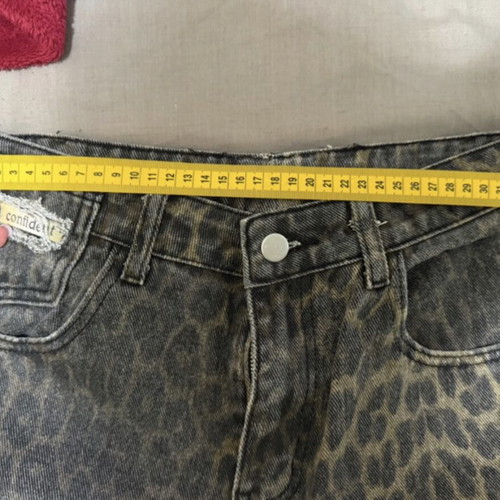 Shein pants size S with brown animal print cropped style like new