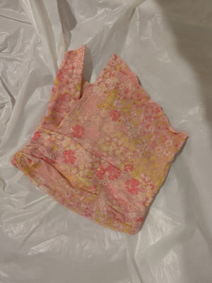 Strapless floral top pink size XS like new with belly cutout
