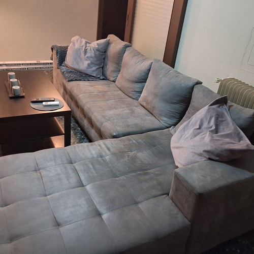 Corner sofa 3-seater used, gray, 190×190, three-seat + corner