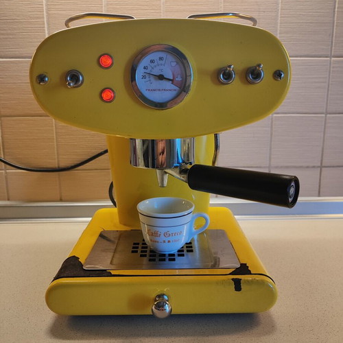 Francis Francis X1 Magic L'Espresso Coffee Machine used, yellow
