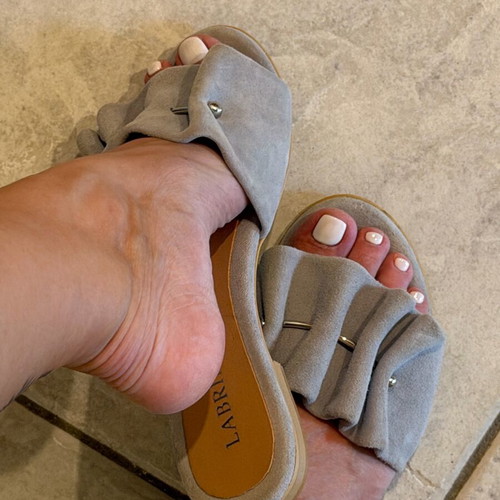 Labrini slippers size 37 like new, gray
