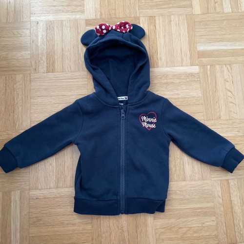 Minnie sweatshirt used for 9-12 months, blue with fuzzy interior