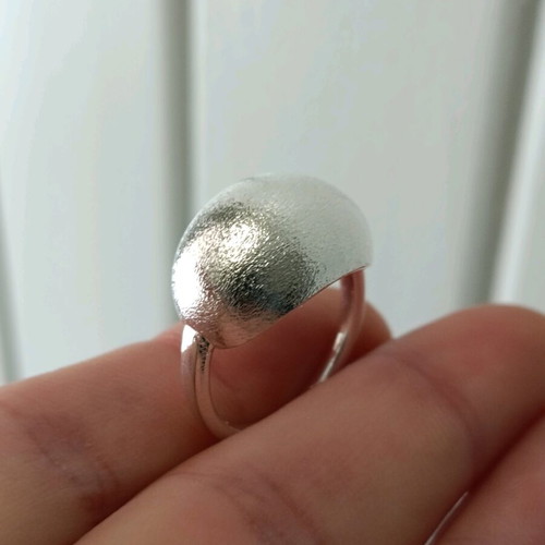 Women's adjustable ring with matte satin finish 925 silver new