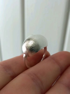 Women's adjustable ring with matte satin finish 925 silver new