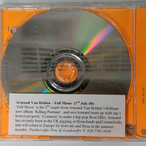 Armand van Helden Full Moon CD single like new, electronic