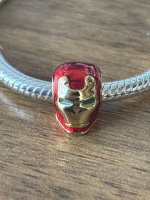 Pandora Iron Man Charm like new, red and gold