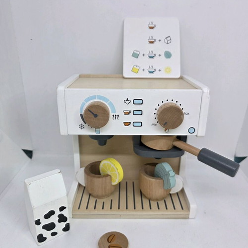Wooden children's coffee machine used