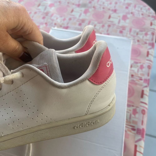 Adidas athletic shoes size 36 used, white and pink