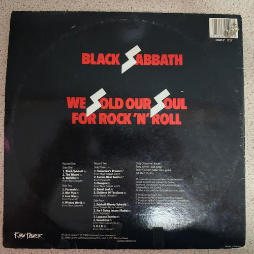 Black Sabbath We Sold Our Soul for Rock n Roll double LP