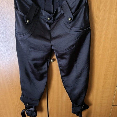 Scandalo brown satin pants like new, winter with 3/4 cuffs
