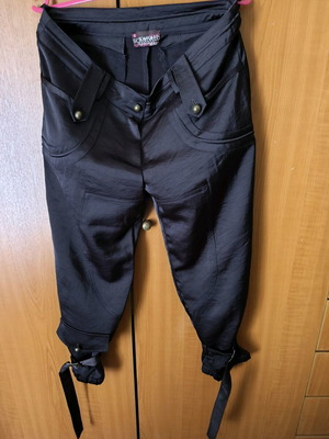 Scandalo brown satin pants like new, winter with 3/4 cuffs