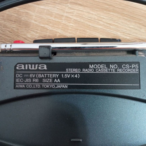 Aiwa CS P5 Portable 3 Band Radio Cassette Recorder used, not working, needs repair
