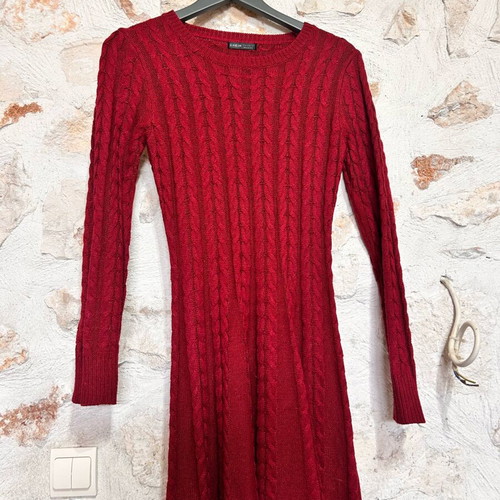 Shein Red Cable Knit Dress used, size S
