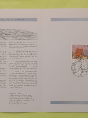 Germany 1998 First Day Cover Stamp, Bonn cancellation