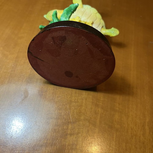 Decorative Sea Turtle Resin Figurine on Coral Base like new