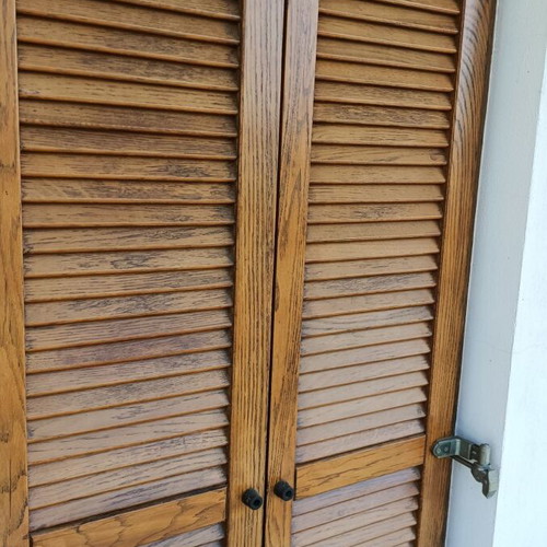 Wooden window and door frames used, set of 6, oak, tilt-and-turn