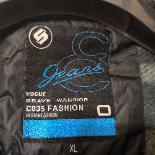 Waterproof jacket new with fleece lining, size L, black and blue