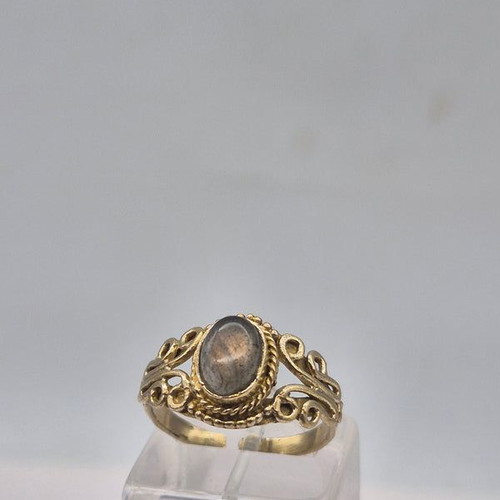 Labradorite crystal brass adjustable ring new