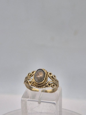 Labradorite crystal brass adjustable ring new