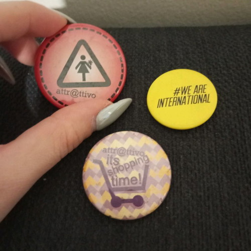 Pins two attrativo and one #we are international in good condition