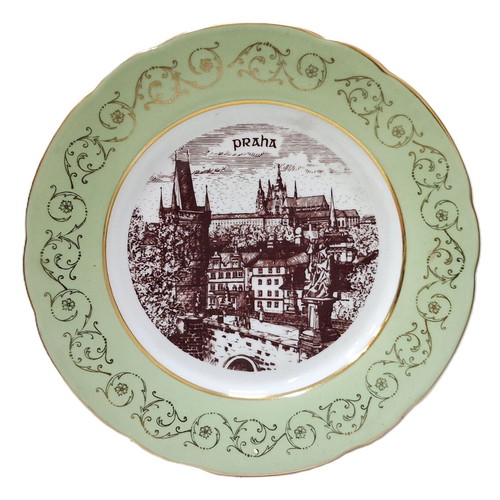 MZ Czechoslovakia Porcelain Plate Praha New, 20 cm in Original Box