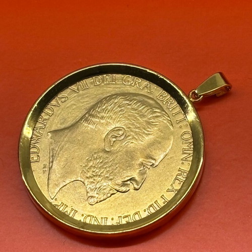 Μενταγιόν 36mm πεντόλιρο Εδουάρδος επιχρυσωμένο σαν καινούργιο