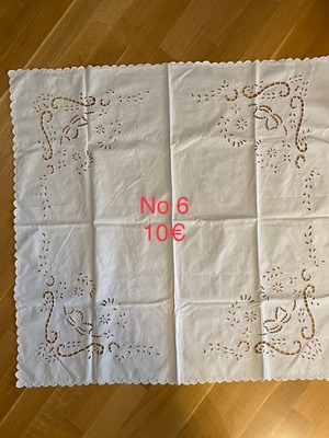Cutwork tablecloth like new, about 1 meter