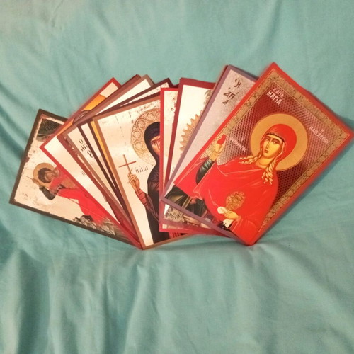 Saint icon images like new, cardboard, pack of 15