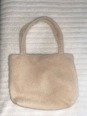 Fluffy Teddy Sherpa Tote Bag like new, beige