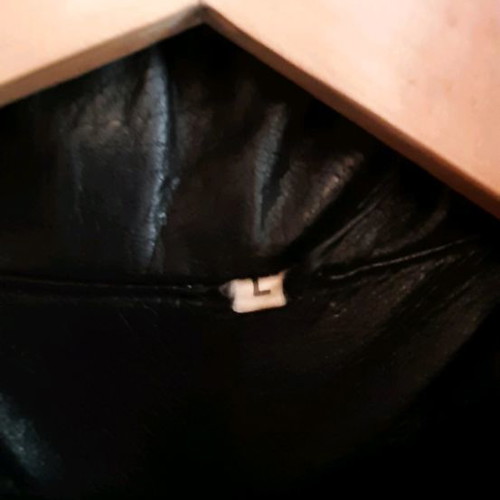 Leather black women's coat used, very large size