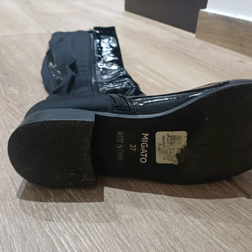 Migato boots black patent leather and fabric size 37 like new