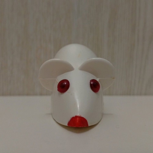 Vintage mechanical mouse Lehmann 935 West Germany used, white