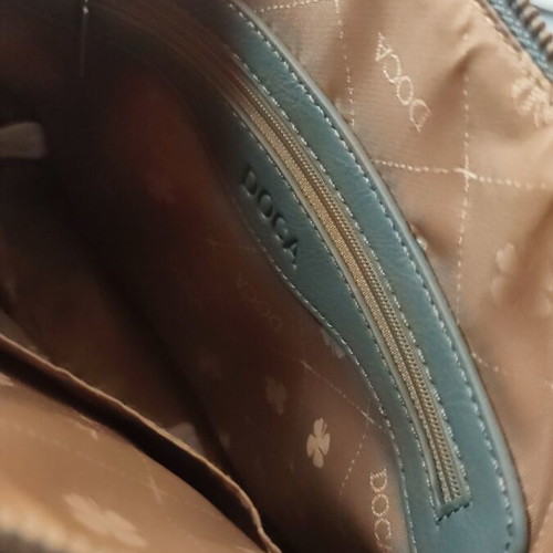 Doca crossbody bag like new, blue with embroidered pattern