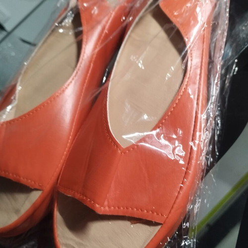Sendo Orange Flat Sandals Size 38 New
