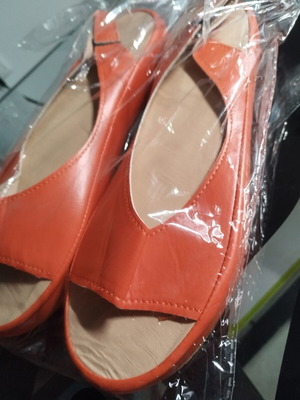 Sendo Orange Flat Sandals Size 38 New