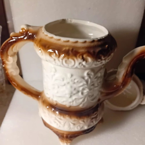 Old decorative faience jug, 30cm