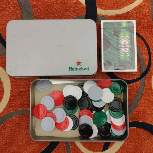 Heineken Poker Pack like new with sealed deck and chips