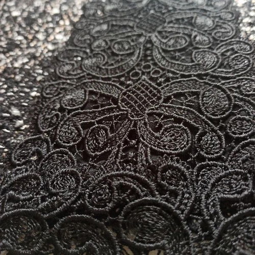 Zara blouse Large, black lace and tweed weave, like new condition