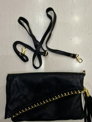Women's crossbody bag used, genuine leather, black