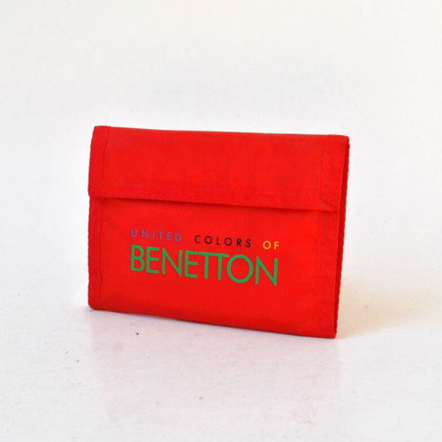 Benetton wallet red with multicolor logo like new