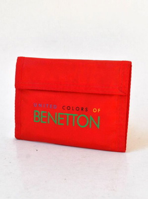 Benetton wallet red with multicolor logo like new