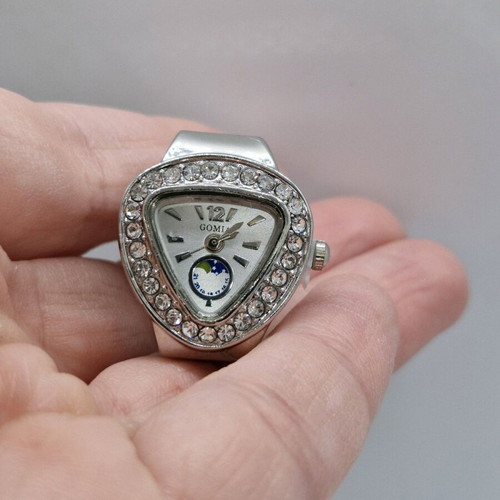 Steel ring watch new, white silver