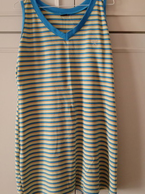 Sleeveless cotton nightgown XL used, striped multicolor